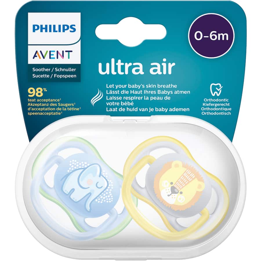 Avent Ultra Air Soother 0-6 Months Blue