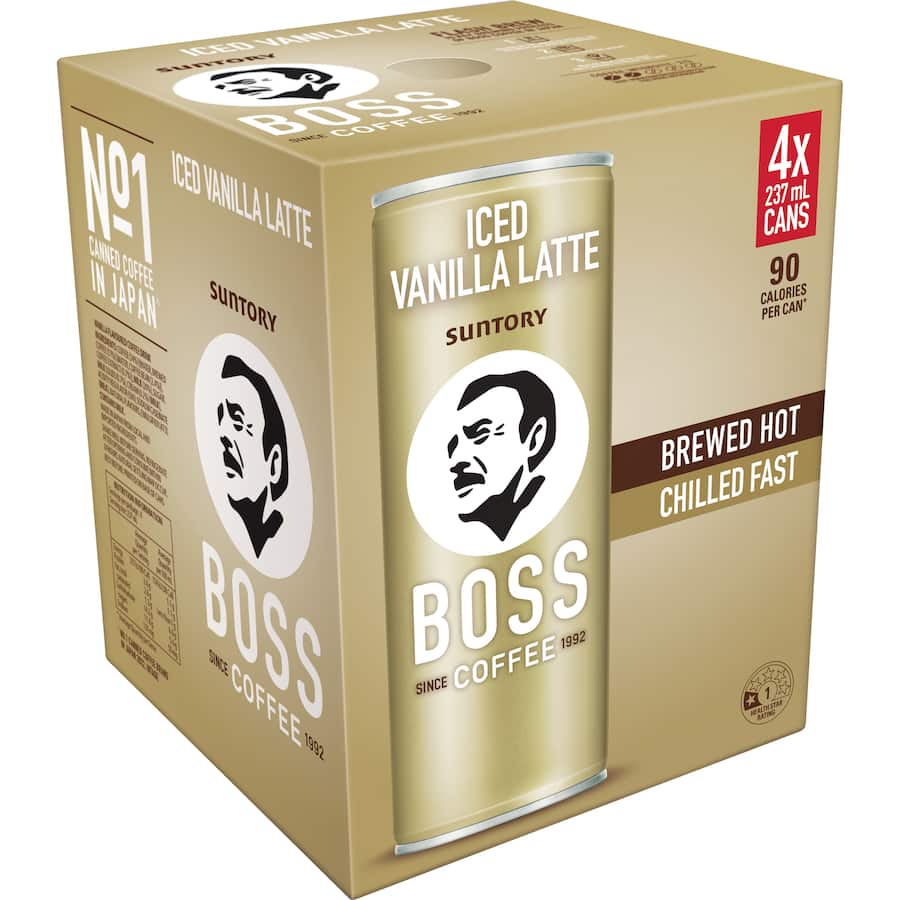 Boss Coffee Iced Vanilla Latte 4Pack