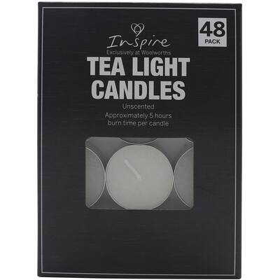 inspire tealight candles unscented 5 hr