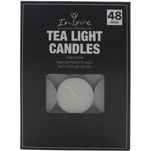 Inspire Tealight Candles Unscented 5 Hr