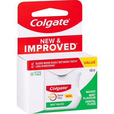 colgate dental floss mint waxed