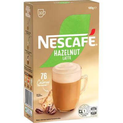 nescafé coffee sachets hazelnut latte