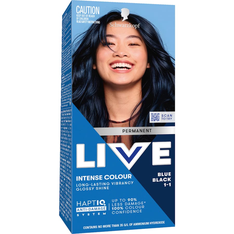 Schwarzkopf Live Colour Permanent Hair Colour Blue Black