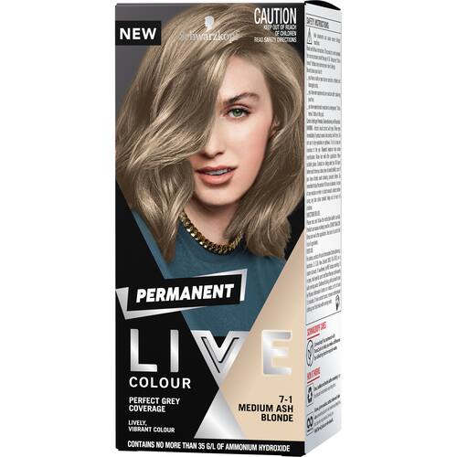 Schwarzkopf Live Colour Permanent Hair Colour Medium Ash Blonde