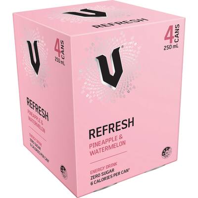 Sugar free energy drink refresh pineapple watermelon