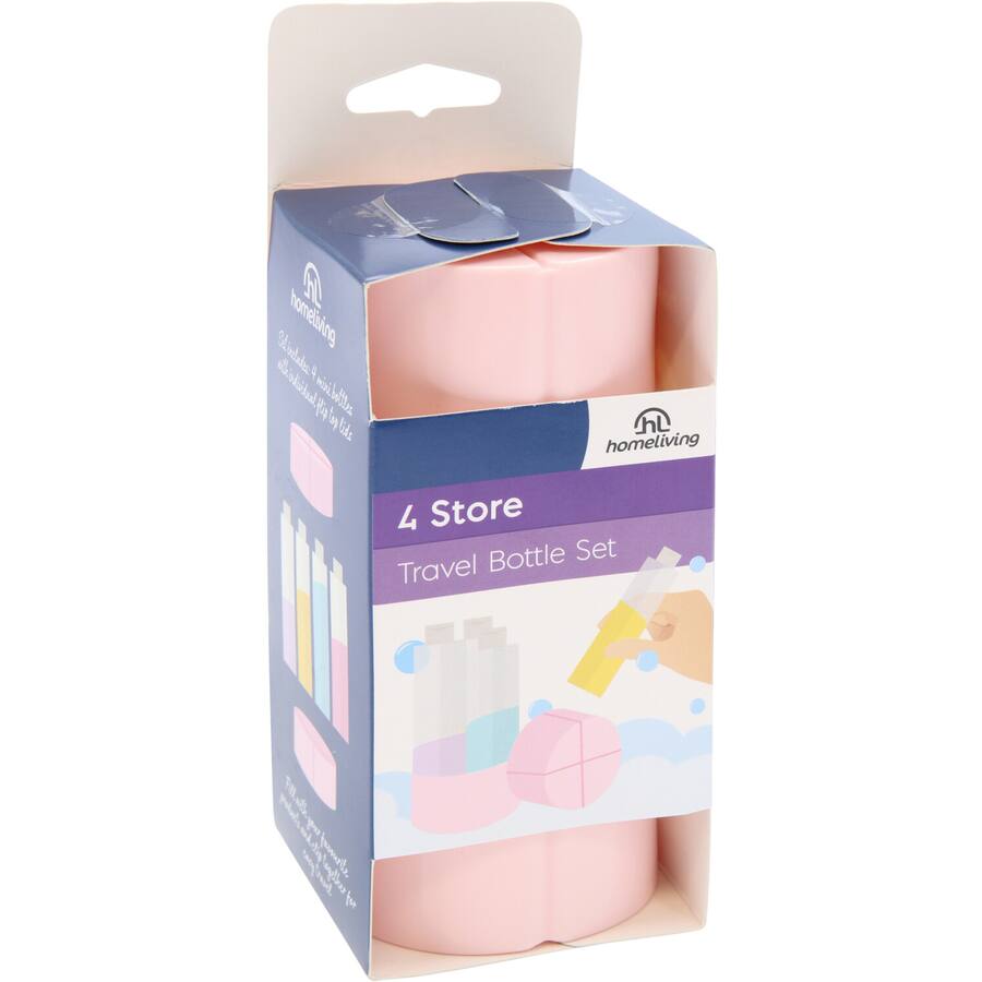 Homeliving Compact Travel Bottle Set Of 4