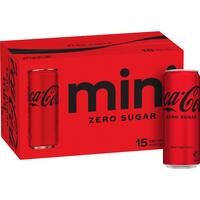 Coca-Cola Zero Sugar Soft Drink Mini Cans (15x250ml)
