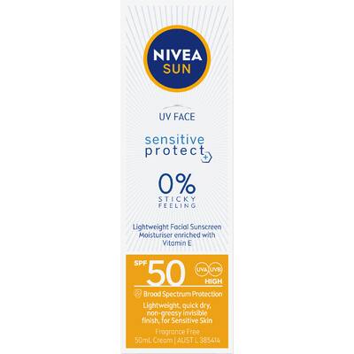 nivea sun sunscreen uv face sensitive spf 50