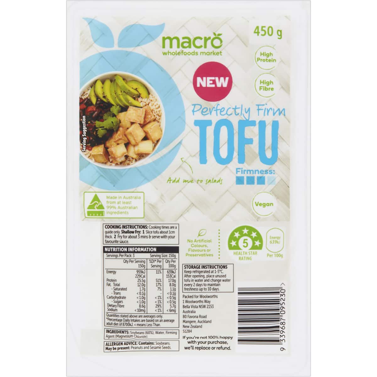 Macro Perfectly firm Tofu 450g bunch