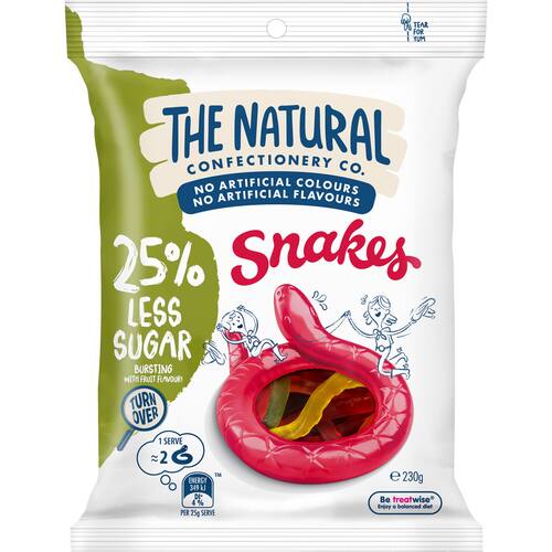 The Natural Confectionery Co. Lollies Snakes Reduced Sugar