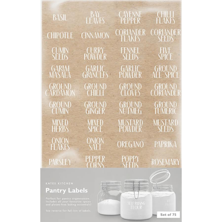 Kates Kitchen Spice Jar Labels