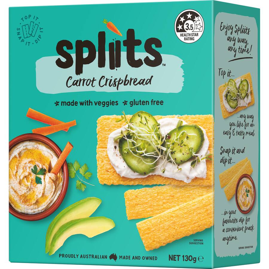 Spliits Crackers Carrot Crispbread Veggie