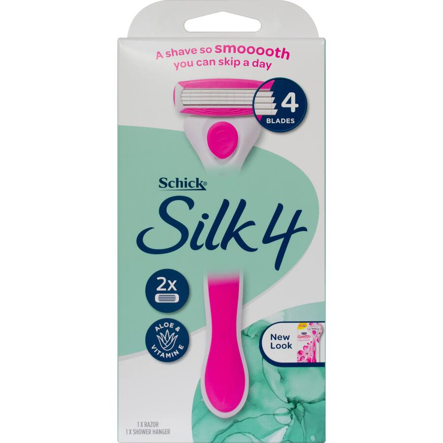 Schick Silk 4 Razor Handle + 2 Blades