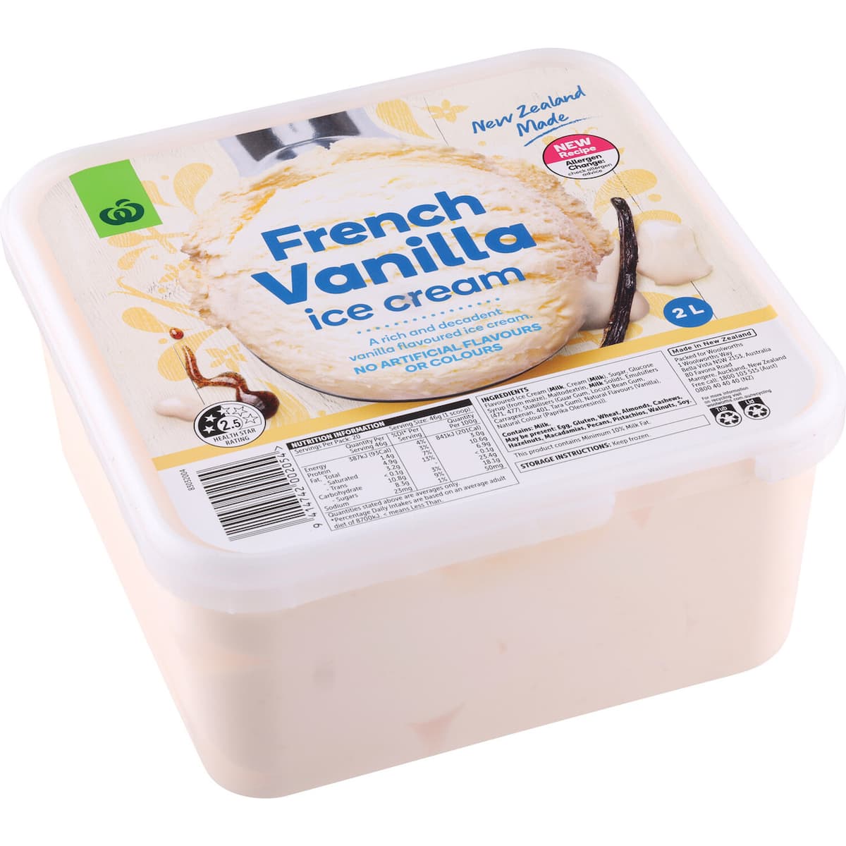 Countdown French Vanilla Ice cream 2L bunch