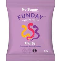 Funday Gummy Snakes Fruity No Sugar