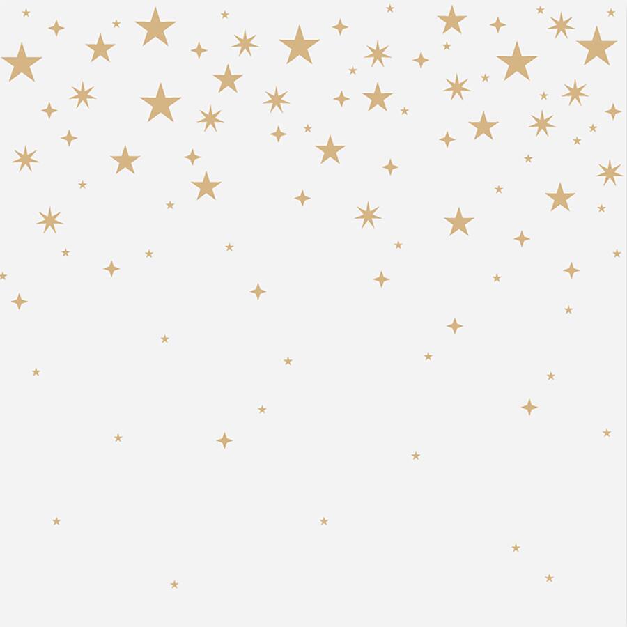 Metallic Gold Foil Serviettes White With Gold Stars