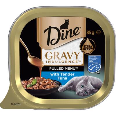dine pulled menu wet cat food gravy with tuna