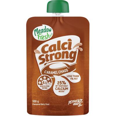 meadow fresh calci strong dairy food caramel chaos