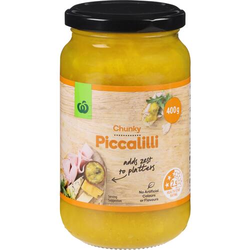 Woolworths Pickle Piccalili 400g bunch