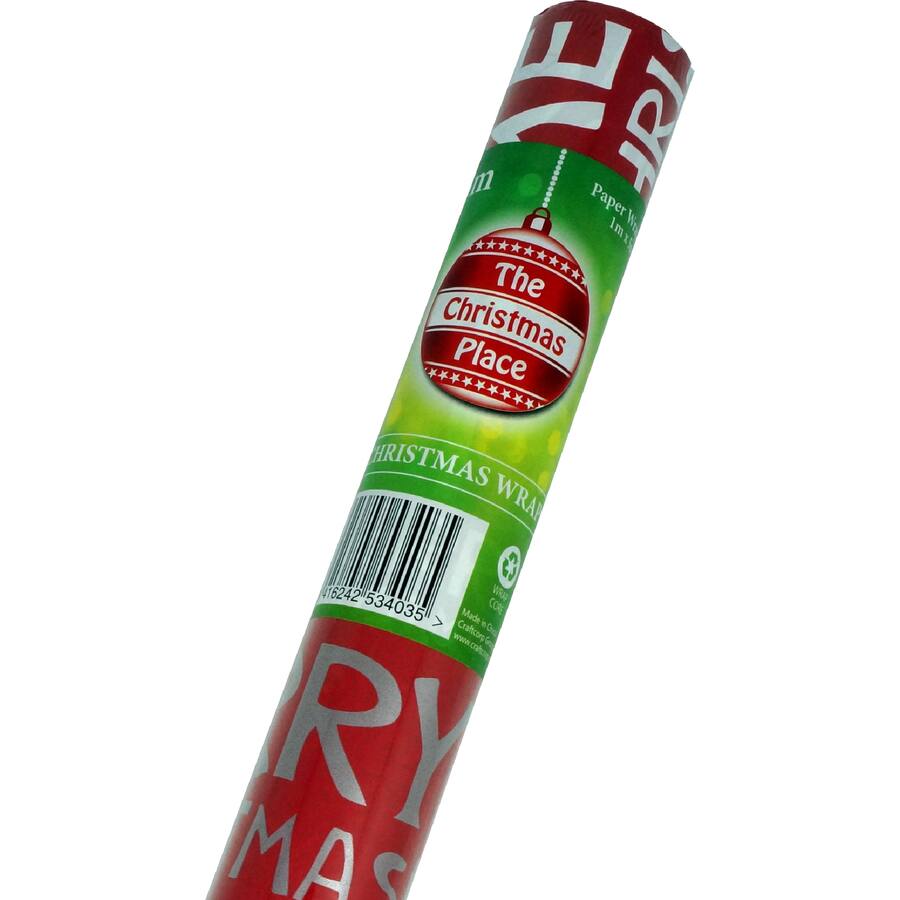 The Christmas Place Wrapping Paper 60Gsm 1M Wide
