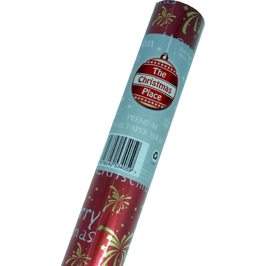 The Christmas Place Premium Wrapping Paper Foil Assorted 70Cm Wide