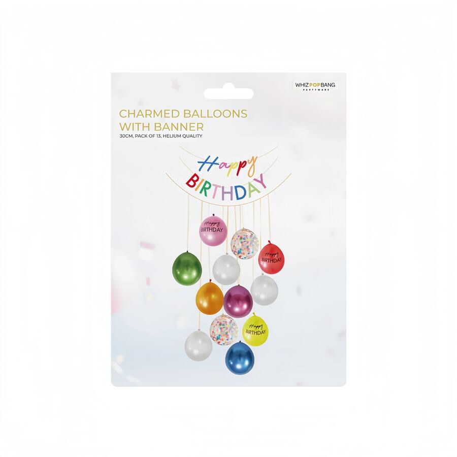 Whiz Pop Bang Balloons With Birthday Banner