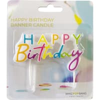 Whiz Pop Bang Banner Candle Assorted Happy Birthday