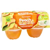 woolworths fruit snack peaches in mango jelly 480g