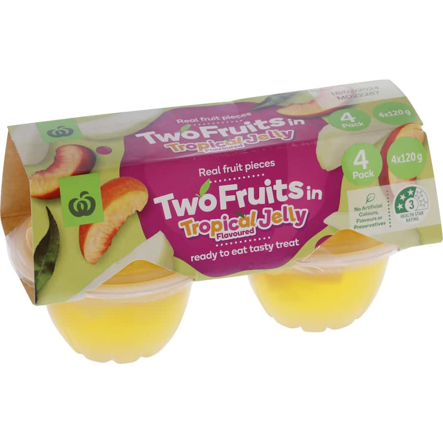 Woolworths Fruit Snack 2 Fruits In Tropical Jelly