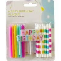 Whiz Pop Bang Plaque With Candles, Happy Birthday