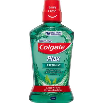 colgate plax antibacterial mouthwash rinse fresh mint