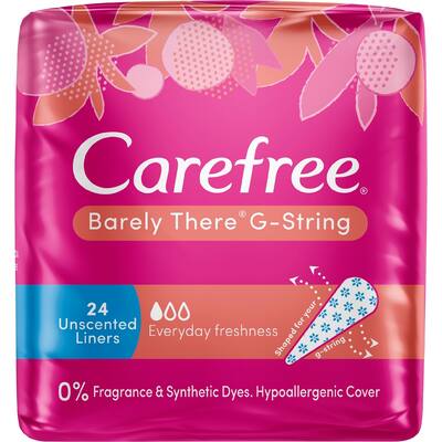 carefree barely there panty liners g string breathable