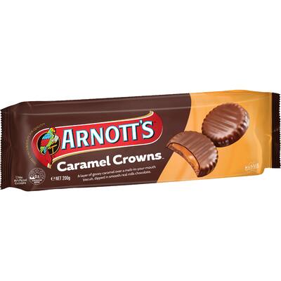 arnott's chocolate biscuits caramel crowns