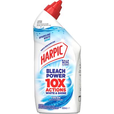 harpic toilet cleaner white & shine bleach gel fresh