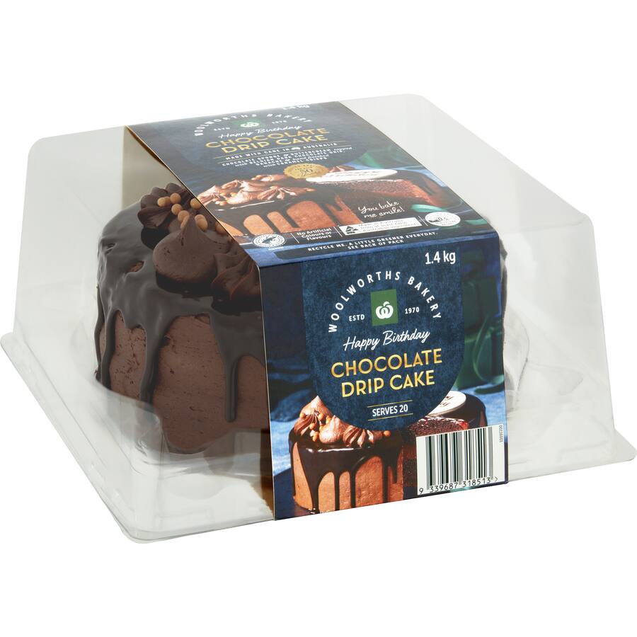 Woolworths Birthday Cake Chocolate Drip