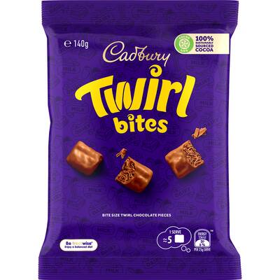 cadbury chocolate sharepack twirl bites