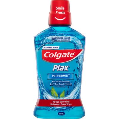 colgate plax antibacterial mouthwash rinse peppermint