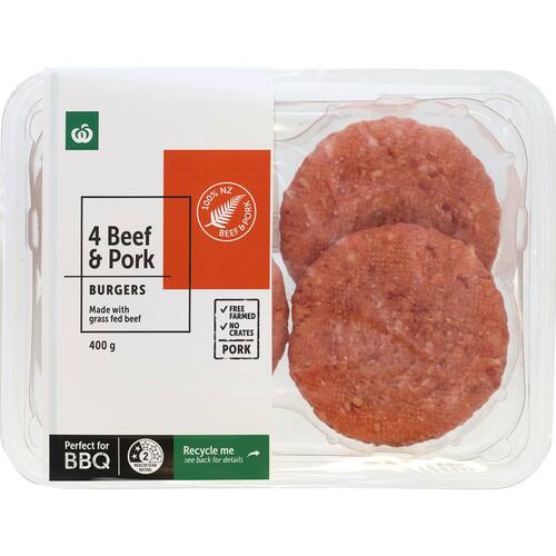 Countdown Beef & Pork Burgers 400g