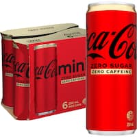 Coca-Cola Zero Sugar Zero Caffeine Soft Drink Mini Cans (6x250ml)