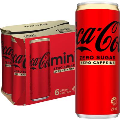 coca cola soft drink zero sugar zero caffeine