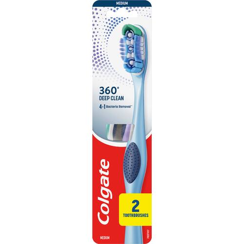 Colgate 360 Whole Mouth Clean Colgate 360 Whole Mouth Clean Toothbrush Medium Bristles Value Pack