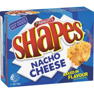 arnotts shapes crackers nacho cheese