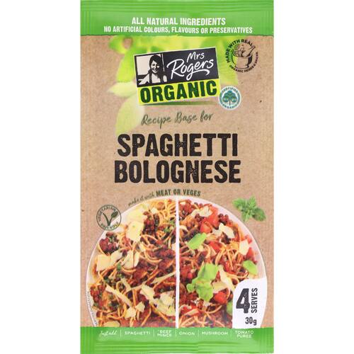 Mrs Rogers Organic Recipe Base Spaghetti Bolognaise