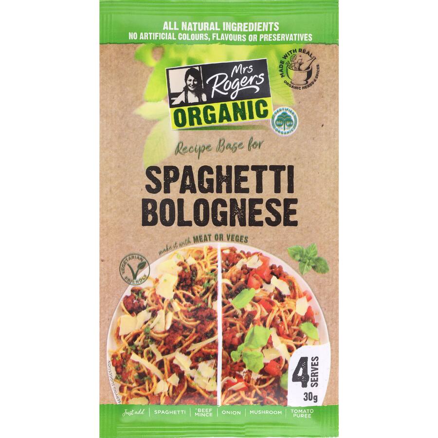 Mrs Rogers Organic Recipe Base Spaghetti Bolognaise