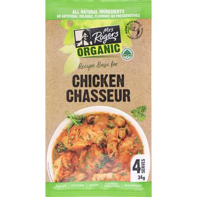 mrs rogers organic recipe base chicken chasseur