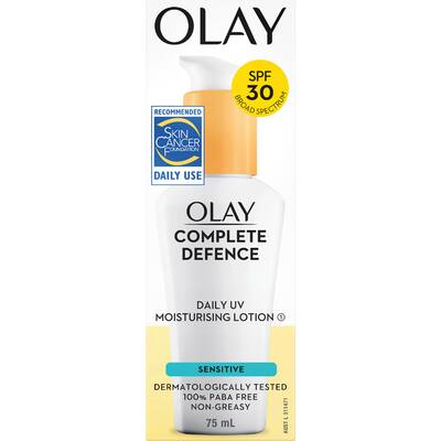 olay complete defense uv moisturising lotion spf 30 for sensitive skin