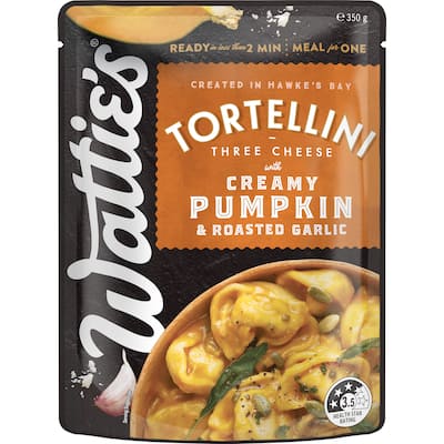 wattie's pasta meal tortellini with pumpkin & garlic