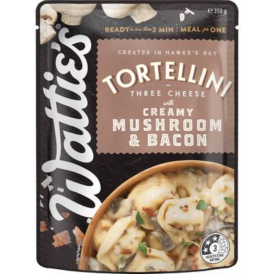 wattie's pasta meal tortellini with mushroom & bacon