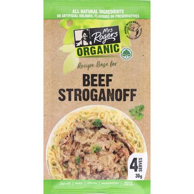 mrs rogers organic recipe base beef stroganoff