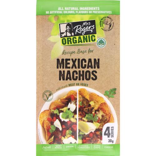 Mrs Rogers Organic Recipe Base Mexican Nachos
